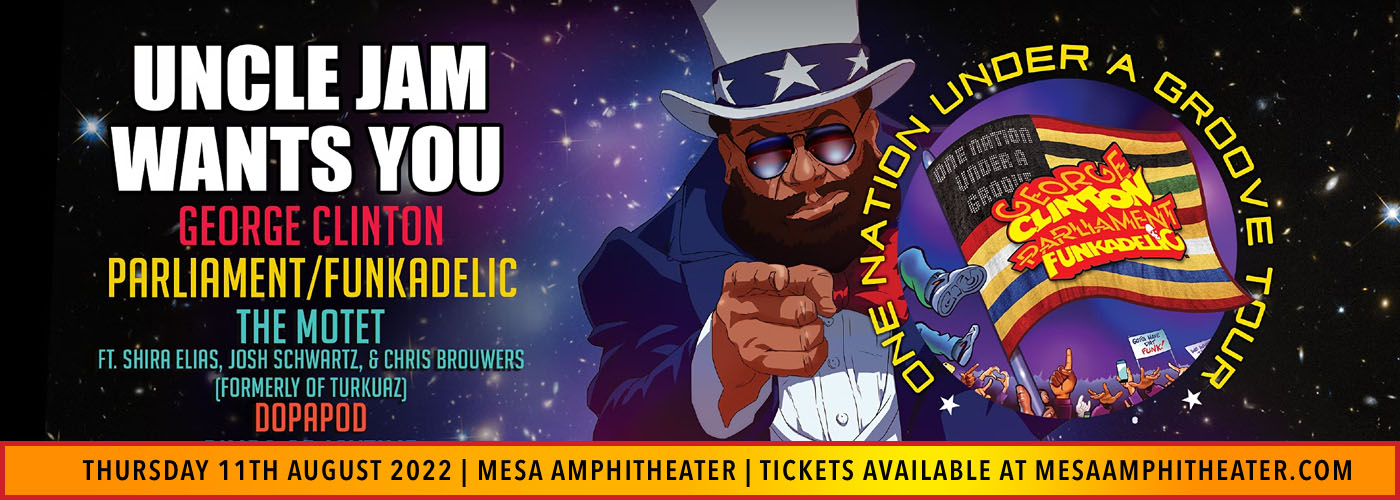 One Nation Under a Groove: George Clinton and Parliament Funkadelic, The Motet & Dopapod [CANCELLED] at Mesa Amphitheater